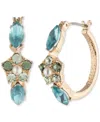 Marchesa Gold-tone Small Crystal & Imitation Pearl Flower Hoop Earrings, 0.67" In Gold