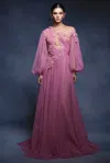 MARCHESA GRECIAN TULLE GOWN