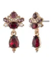 Marchesa Imitation Pearl And Glass Stone Gold-tone Drama Pear Drop Stud Earrings In Gold