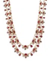 Marchesa Imitation Pearl And Multi Stone Gold-tone Extender 2 Row Necklace In Gold