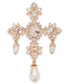 Marchesa Imitation Pearl Glass Gold-tone Elegant Shaky Pin In Gold