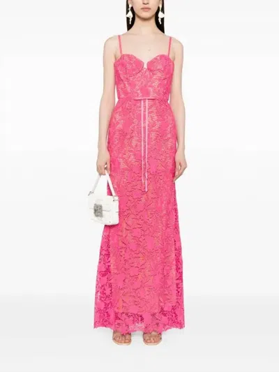 Marchesa Lace Mermaid Gown In Pink