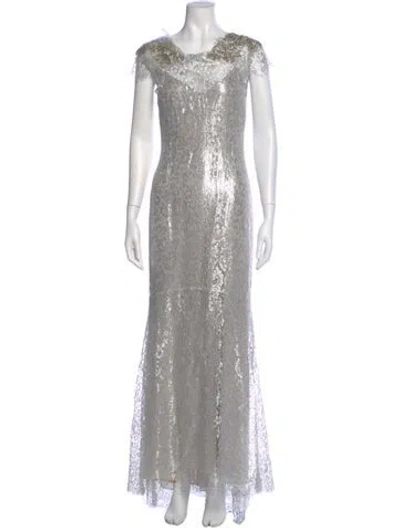 Pre-owned Marchesa Lambskin Long Dress