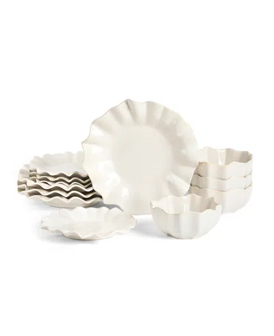 Marchesa Lotus Stoneware 12-pc. Dinnerware Set, Service For 4 In Neutral