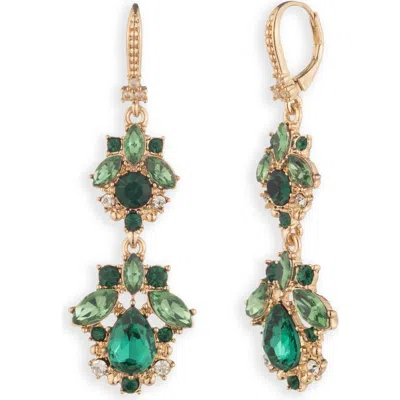 Marchesa Magnificent Magnolia Double Drop Earrings In Green