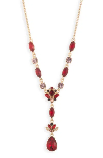 Marchesa Magnificent Magnolia Y-necklace In Red