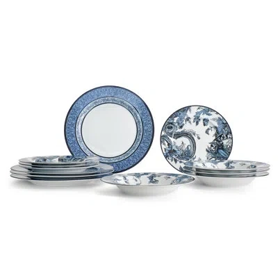 Marchesa Monarcha 12-piece Dinnerware Set Porcelain In Blue