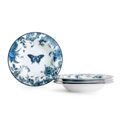Marchesa Monarcha Porcelain Pasta Bowl Set Of 4, Blue