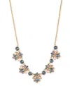 Marchesa Multi-stone Cluster Statement Necklace, 16" + 3" Extender In Blue