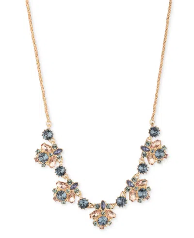 Marchesa Multi-stone Cluster Statement Necklace, 16" + 3" Extender In Blue