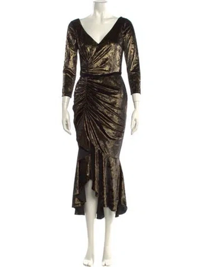 Pre-owned Marchesa Notte Animal Print Long Dress In Multi