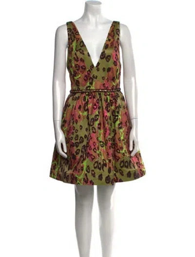 Pre-owned Marchesa Notte Animal Print Mini Dress W/ Tags