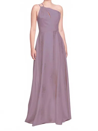 Marchesa Notte Barletta One-shoulder Maxi Gown In Lavender In Purple