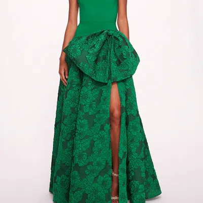 Marchesa Notte Calathea Gown In Green