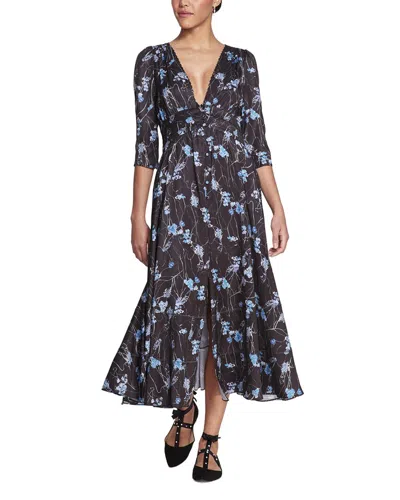 Marchesa Notte Carnation Midi Dress In Multi