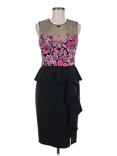 Pre-owned Marchesa Notte Cocktail Dress In Black