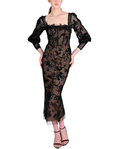 Marchesa Notte Cocktail Dress In Black
