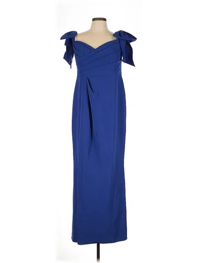 Pre-owned Marchesa Notte Cocktail Dress In Blue