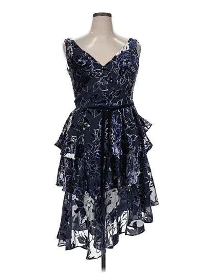 Pre-owned Marchesa Notte Cocktail Dress In Blue