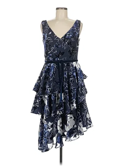 Pre-owned Marchesa Notte Cocktail Dress In Blue