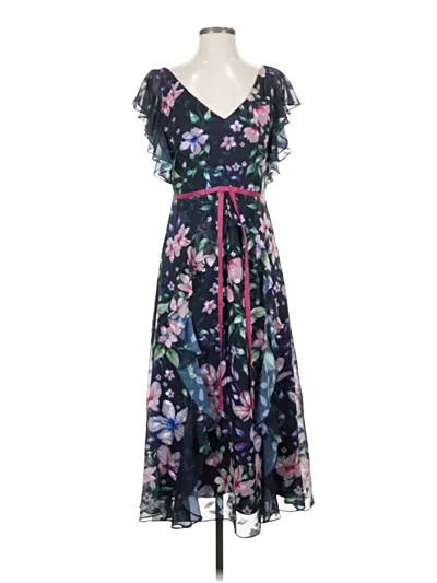Pre-owned Marchesa Notte Cocktail Dress In Blue