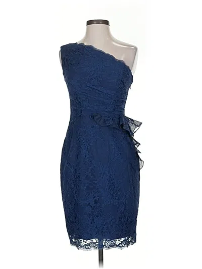 Pre-owned Marchesa Notte Cocktail Dress In Blue