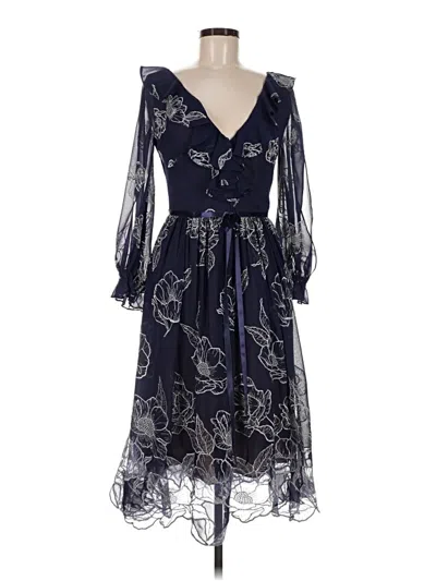 Pre-owned Marchesa Notte Cocktail Dress In Blue