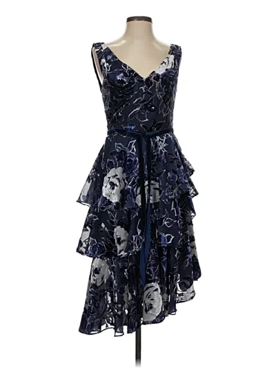 Pre-owned Marchesa Notte Cocktail Dress In Blue