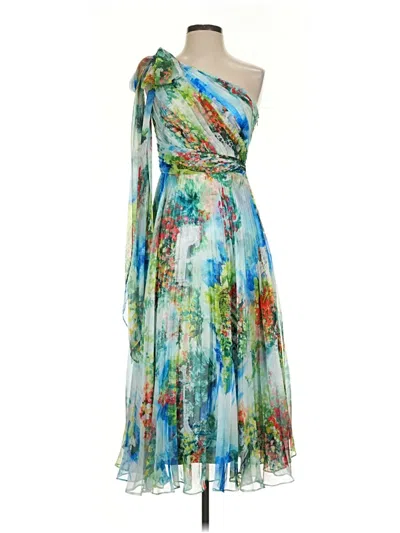Pre-owned Marchesa Notte Cocktail Dress In Blue