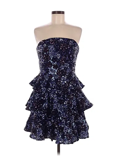 Pre-owned Marchesa Notte Cocktail Dress In Blue