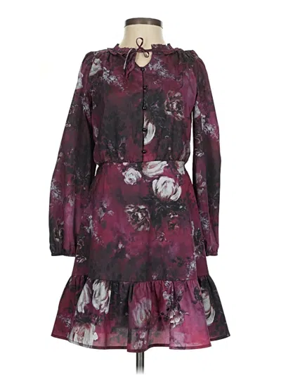 Pre-owned Marchesa Notte Cocktail Dress In Burgundy