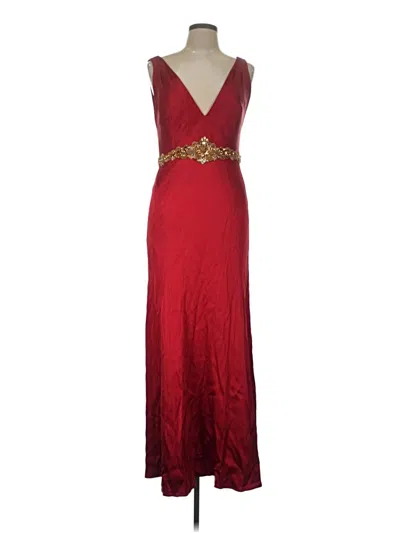 Pre-owned Marchesa Notte Cocktail Dress In Burgundy