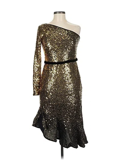 Pre-owned Marchesa Notte Cocktail Dress In Gold