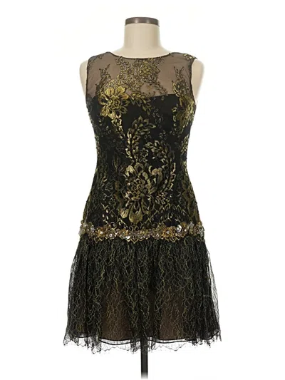 Pre-owned Marchesa Notte Cocktail Dress In Gold