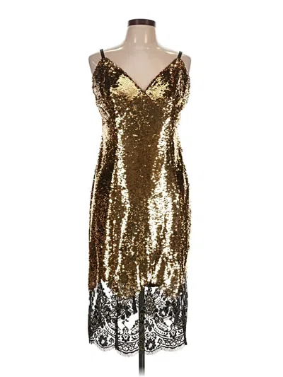 Marchesa Notte Cocktail Dress In Gold