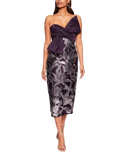 Marchesa Notte Cocktail Dress In Brown