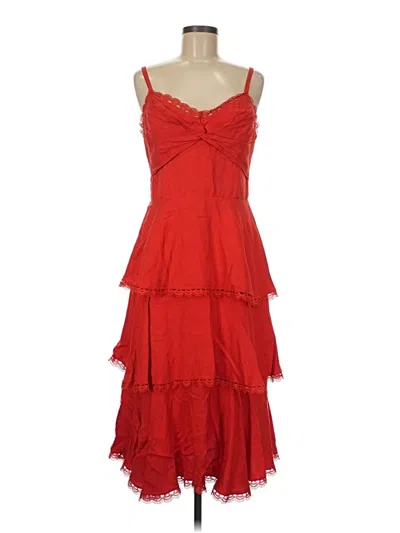 Pre-owned Marchesa Notte Cocktail Dress In Red