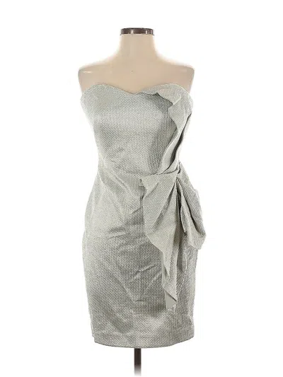 Marchesa Notte Cocktail Dress In Silver