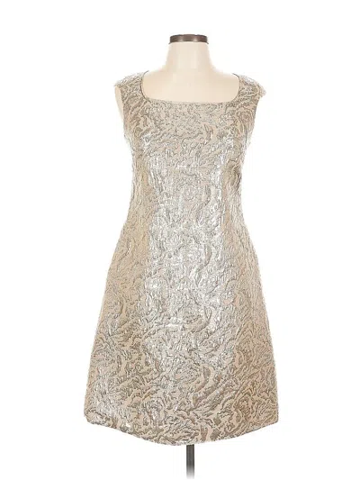 Pre-owned Marchesa Notte Cocktail Dress In Silver