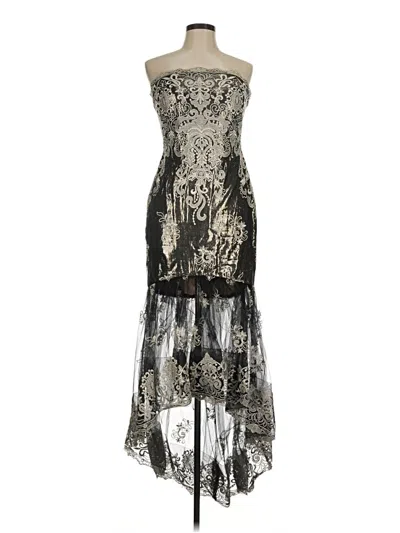 Pre-owned Marchesa Notte Cocktail Dress In Silver