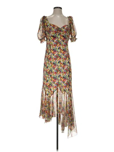 Pre-owned Marchesa Notte Cocktail Dress In Tan