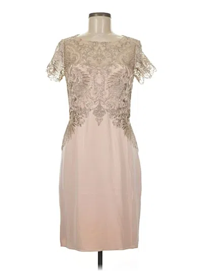 Pre-owned Marchesa Notte Cocktail Dress In Tan