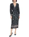 Marchesa Notte Collared Wrap Shirtdress In Black