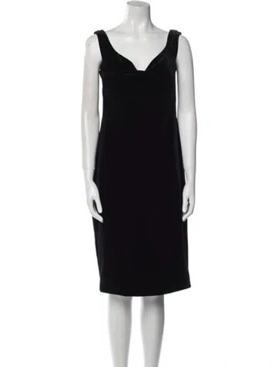 Pre-owned Marchesa Notte Cowl Neck Knee-length Dress In Black