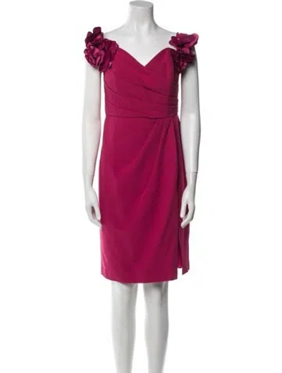 Pre-owned Marchesa Notte Cowl Neck Knee-length Dress In Pink