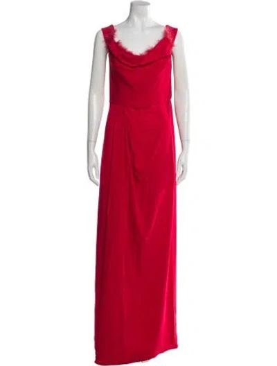Pre-owned Marchesa Notte Cowl Neck Long Dress