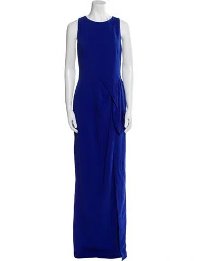 Pre-owned Marchesa Notte Crew Neck Long Dress W/ Tags In Blue