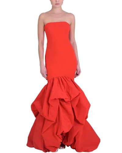 Marchesa Notte Drop Waist Mermaid Gown In Orange