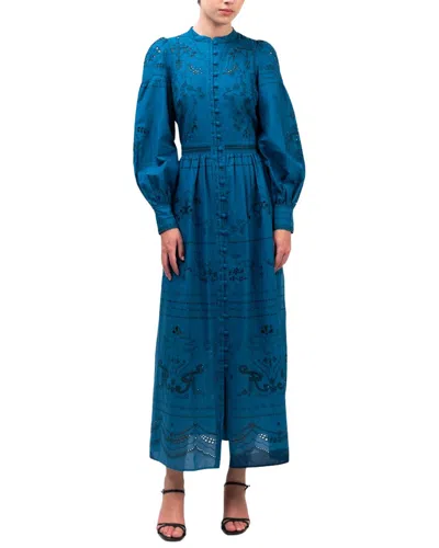 Marchesa Notte Embroidered Cotton Voile Tiered Maxi Dress In Multi