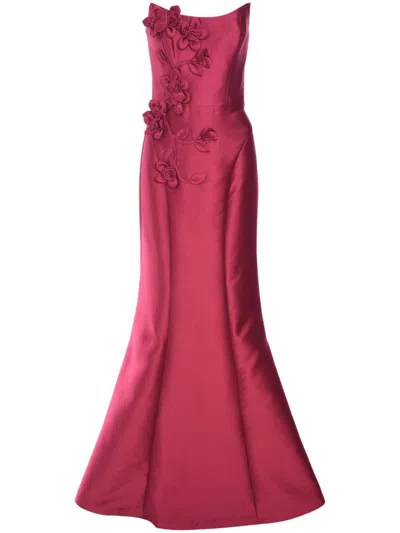 Marchesa Notte Sleeveless Floral Silk Gown In Multi